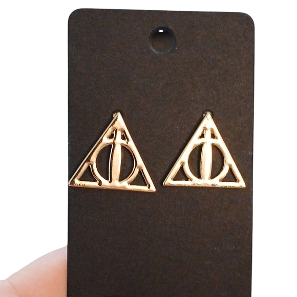 NWOT Harry Potter Deathly Hallows Stud Fashion Earrings - Picture 4 of 4